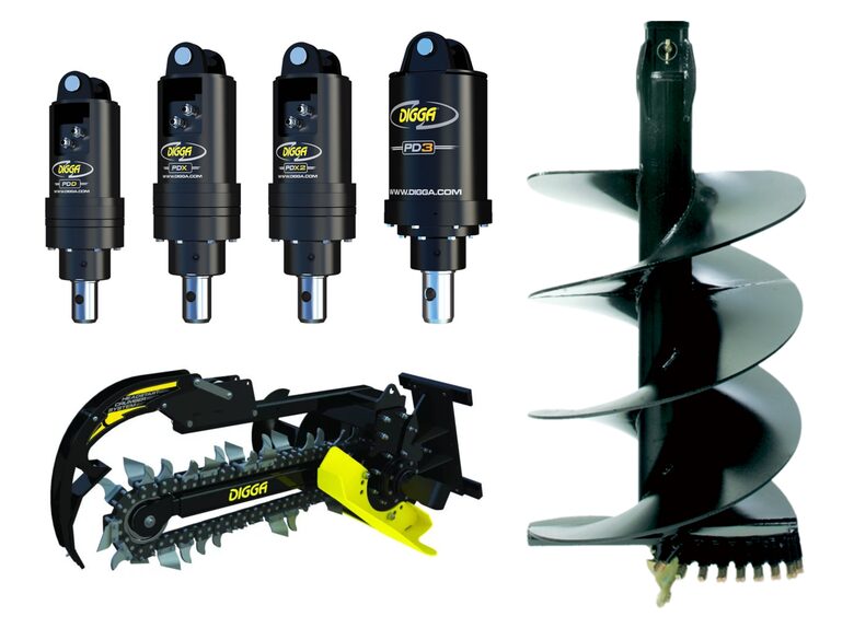 DIGGA zemes urbji un ķēžu ekskavatori