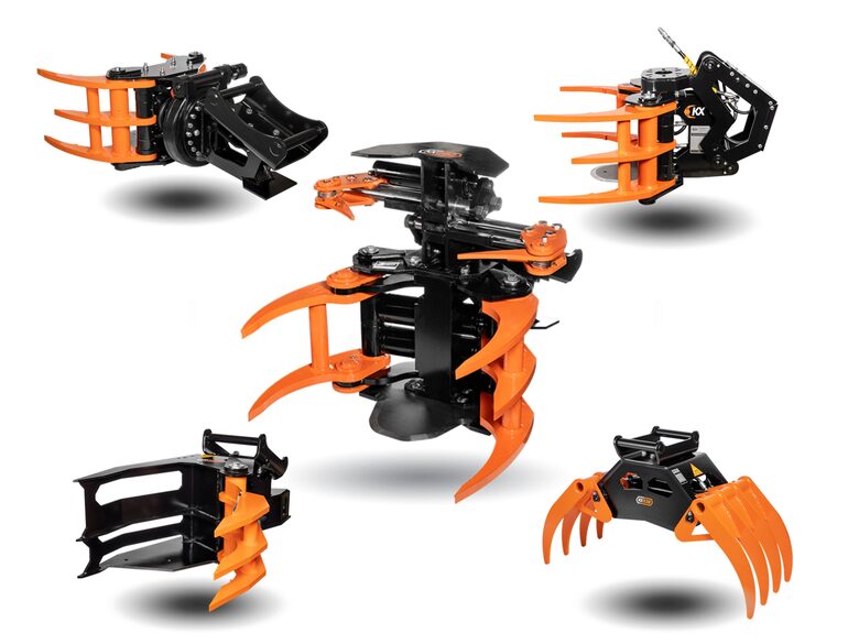 KX TREE SHEARS kniebējgalvas un greiferi